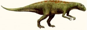 Acrocanthosaurus. Des empreintes fossilisées de pas de ce dinosaure ont été trouvées en Arkansas.