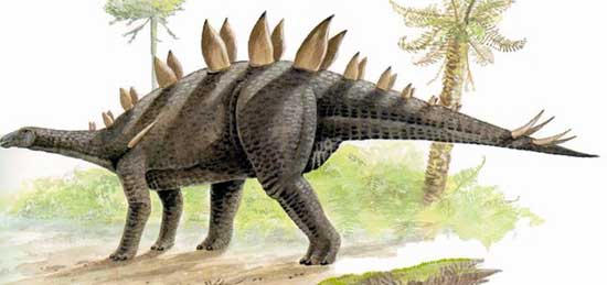 Stegosaure Lexovisaurus, une des découvertes de fossiles de dinosaures au XXème siècle en France.