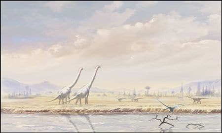 Iguanodon et brachiosaures au Crétacé inférieur.