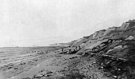 Fouilles paléontologiques à Octeville (Seine-Maritime) pour l’extraction d’un squelette du stégosaure Omosaurus.